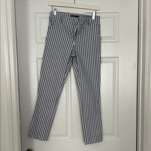 Stradivarius Navy and White Striped Trousers